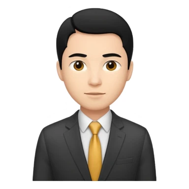 man black hair light skin tone with suit sticker