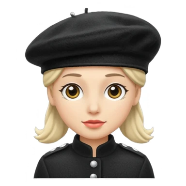 beret black winter no human sticker