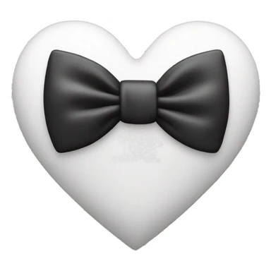 White heart with a bow tie  sticker