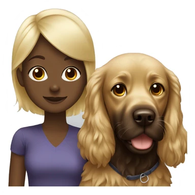 Blonde girl and Boykin spaniel sticker