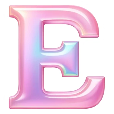 Iridescent pastel pink Font setting icon with letter E sticker