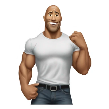 The rock doing his most popular pose sticker