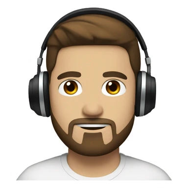 cool guy blue eyes brown hair headphones black goatee sticker