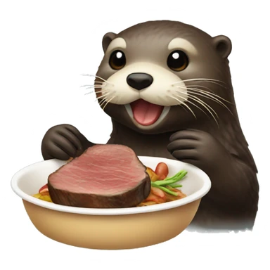 sea otter eating steak sticker
