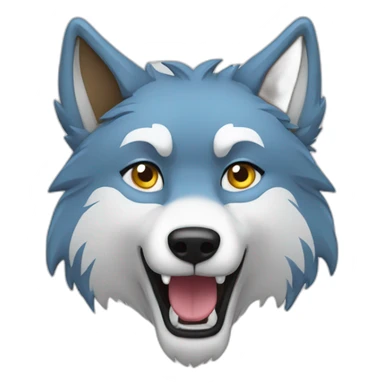 Wolf, white, lightblue, emote, Twitch sticker