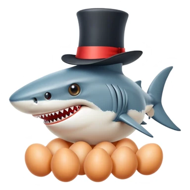 shark with tophat made of eggs sticker