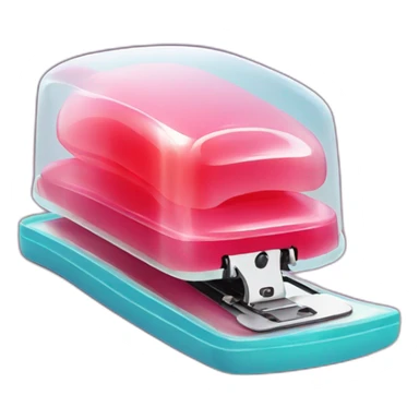 stapler floating inside jelly sticker