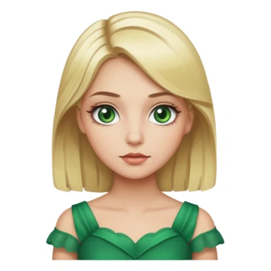 Fille blonde yeux vert  maquiller robe chronique sticker