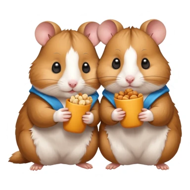 hamsters with snack sticker