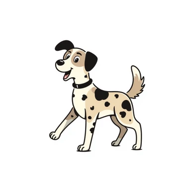 hand-drawn spotted brown Labrador with calico pattern fur sticker