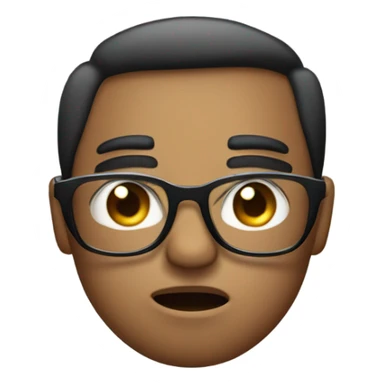 Cute face but with angry expression and glasses sticker