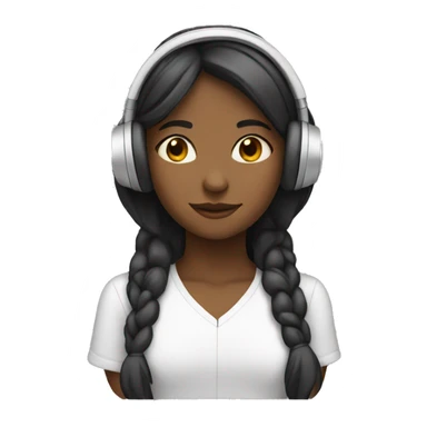 Girl with headphones peaceful sticker