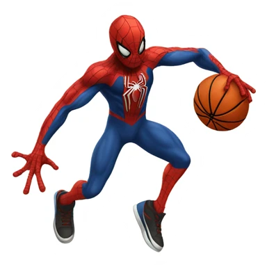 Spiderman playing basketball sticker
