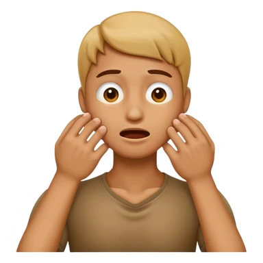 An emoji with their hand wrapped around their neck and squeezing they looked stressed sticker