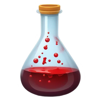 A chemical flask with blood inside sticker