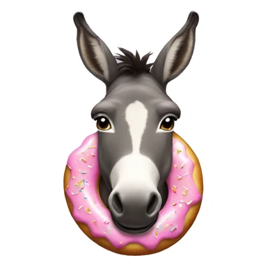 donkey with a donut as earrings  sticker
