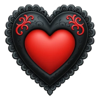 goth heart with black and red accents sticker