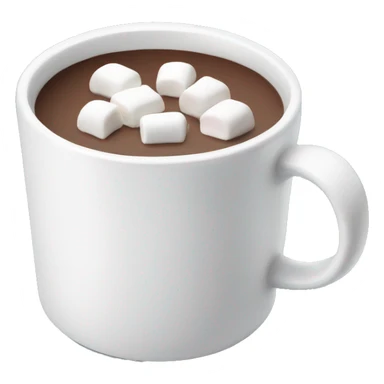 White mug of hot chocolate with marshmallows sticker