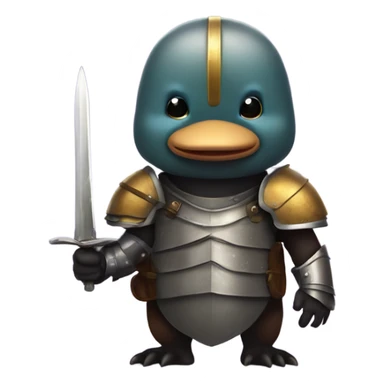 Evil platypus with knight armor sticker