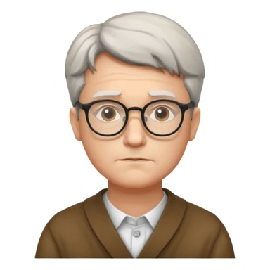 philosopher, wearing glasses sticker