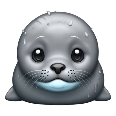 Sad seal in the rain sticker