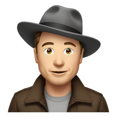 Elon musk wearing a hat  sticker