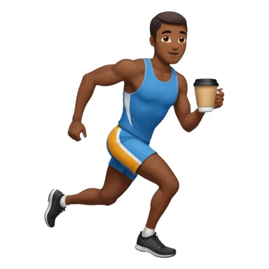 Morning Coffee Runner black man  sticker