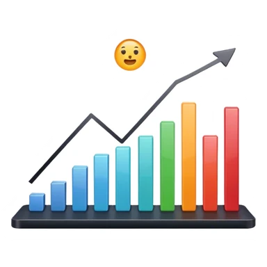 Cinematic realistic 2d growing graph sticker