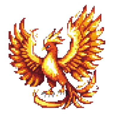 phoenix with fiery wings sticker