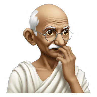 Gandhi picking his nose sticker