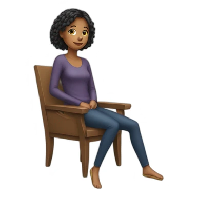 girl on a chair sticker
