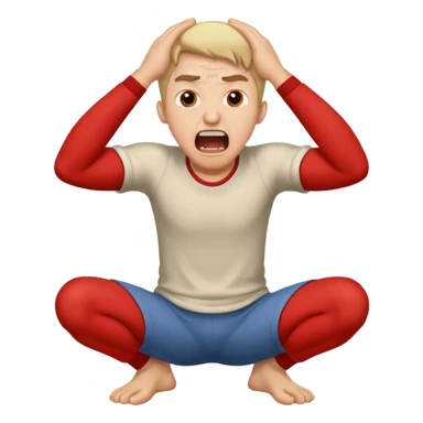 man on hands and knees yelling in agony  sticker