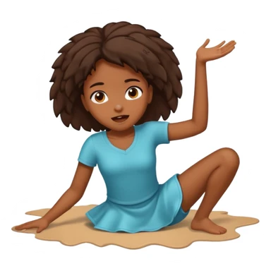 Black girl throwing up on floor sticker