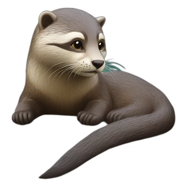 Chat sur une loutre sticker