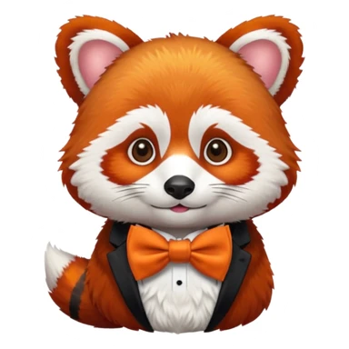 red panda with bow tie sticker