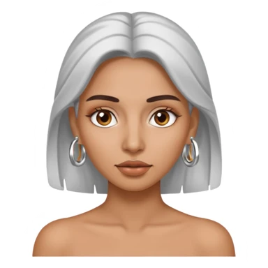 A woman with a RING on the eyebrow and ring on the lower lip. sticker