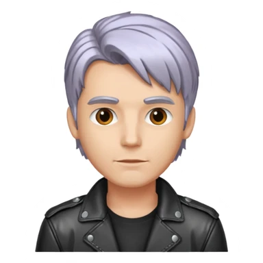 man with metalic hair lether jacket sticker