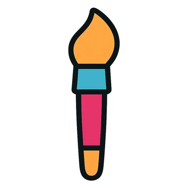 modern digital art brush icon sticker