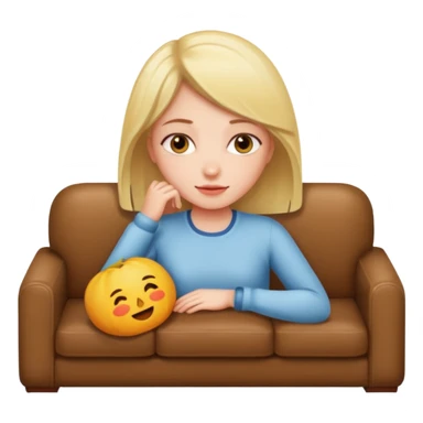 a girl lies on a couch  sticker