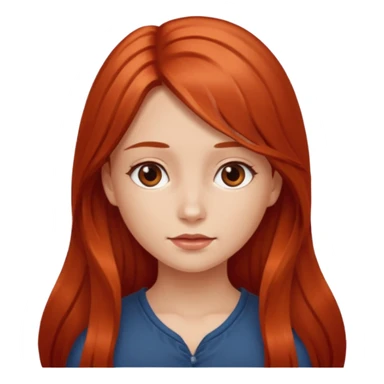 create a girl with long hair, copper red color sticker