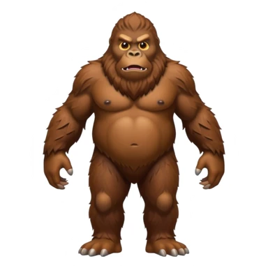 Create a scary full bodied emoji of Bigfoot sticker