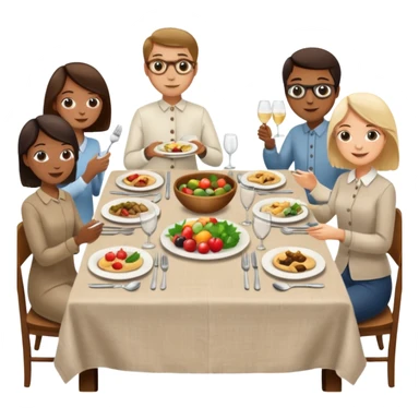 set table for shared dining with people sticker