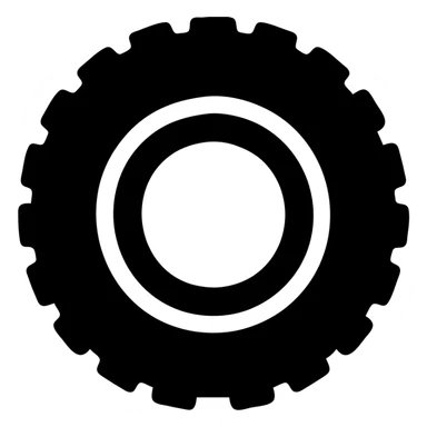 motocross tire solid black icon sticker