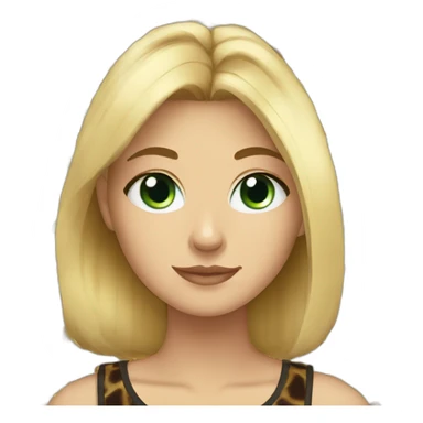 Blonde with short hair blue green eyes and a dark tortoise shell cat sticker