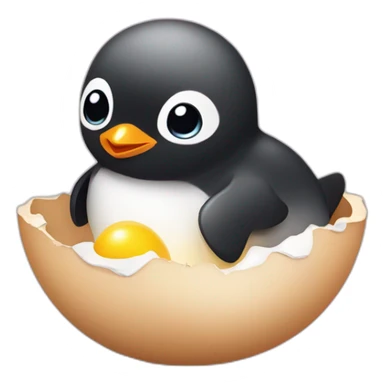 cute baby penguin hatching from its egg sticker