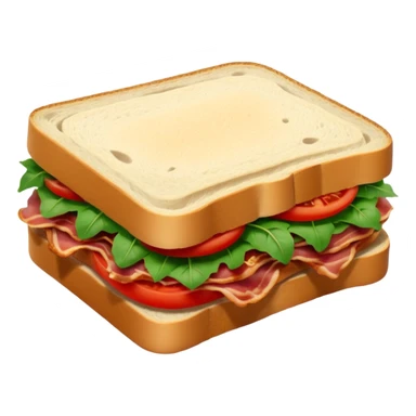 Sourdough bread sandwich with arugula and bacon and tomato slices inside sticker