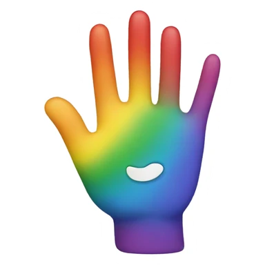 A rainbow hand showing you sticker