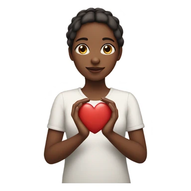 Girl with heart on hands  sticker