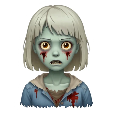 Faça uma mulher zumbi de franja sticker