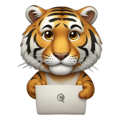 A tiger who study sticker